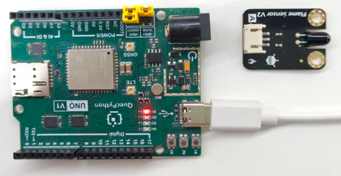 初学者视角体验：【EC800X Duino 开发板】传感器体验-火焰检测传感器！