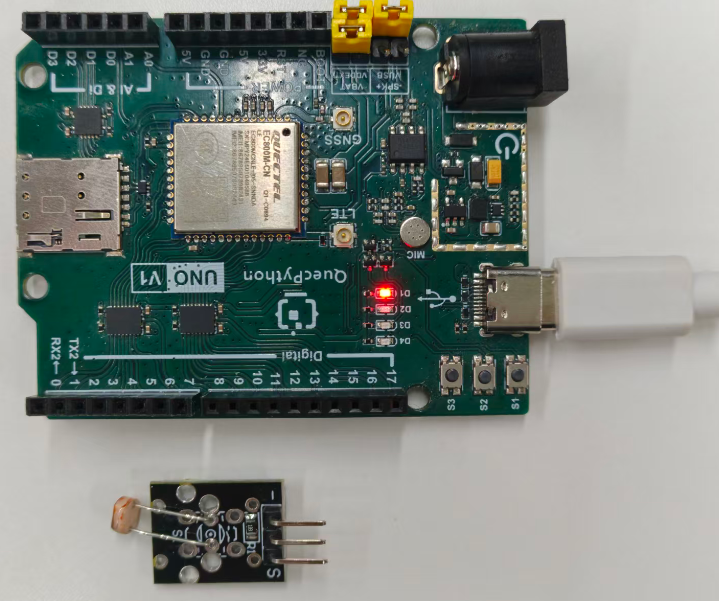 初学者视角体验：【EC800X Duino 开发板】传感器体验-光照传感器